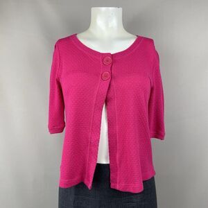 Eyeshadow Short Sleeve Knit Cardigan Medium Pink 2 Button Kawaii Barbie School